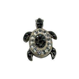 Sterling Silver Marcasite Encrusted Turtle Pendant Only .75 inch